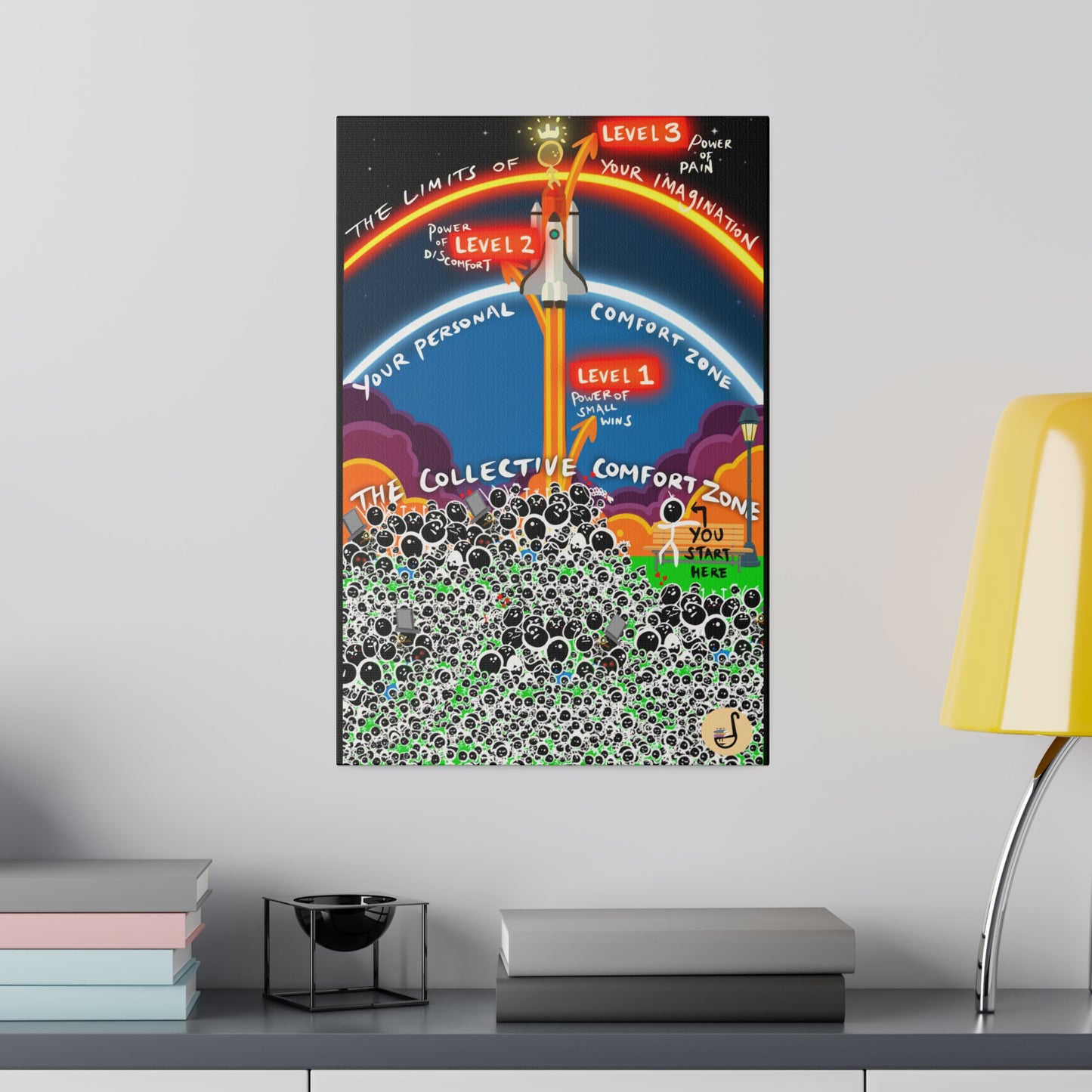 The 3 Levels of Awesome (Matte Canvas, 0.75")